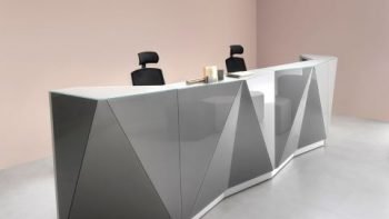 Dark Grey Mirror finish Stereoscopic reception counter for sale