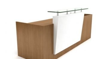 Wooden & white office reception counter for sale | low cost