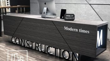 Modern concept industrial style reception counter for clothing store ,coffee shop and spa salon.