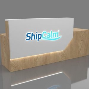 USA Wooden Reception Counter For Logistics Company Office Front Desk