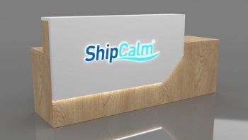 USA Wooden Reception Counter For Logistics Company Office Front Desk