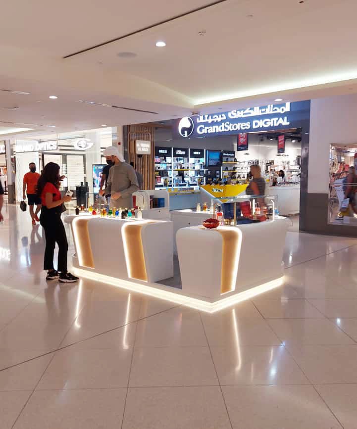 perfume display counter