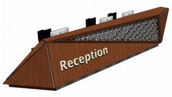 Unique style reception counter wooden front desk for sale