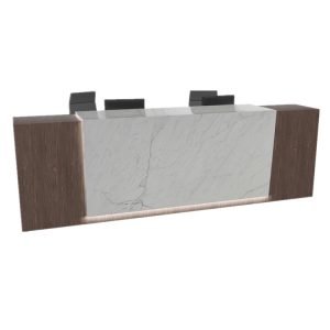Nice Wood and Stone Reception Counter with Light