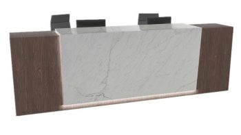 Nice Wood and Stone Reception Counter with Light