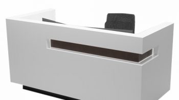 White color simple style reception counter design customize size