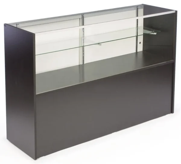 Rectangular Glass and Aluminum Mobile Shop Display Counter for Retail Environments