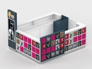 simple design T shirt kiosk