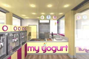 outdoor yogurt kiosk