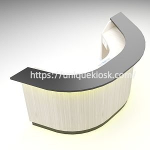 curved reception desk