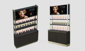 Cosmetics display shelving