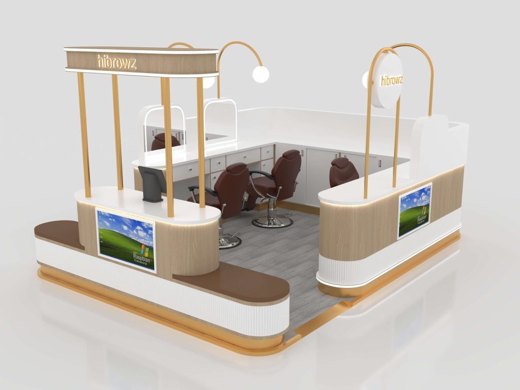 eyebrow threading kiosk